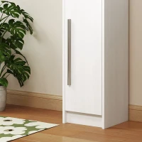 HOMCOM Freestanding Tall Bathroom Storage Cabinet with Adjustable Shelves, Bathroom Organizer, White Wood Grain(m-10)