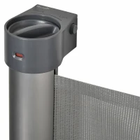 PawHut Retractable Pet Gate, Adjustable Safety Mesh Dog Gate, Extends to 55" for Narrow or Wide Doorways, Hallways, Stairs, Grey(m-9)