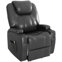 HOMCOM Power Recliner, Electric Lift Chair for Elderly with Footrest, Remote Control, Side Pockets and Cup Holders, Grey(m-2)