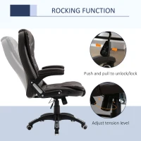 Vinsetto Executive Office Chair High Back PU Leather Computer Chair, with Swivel Wheels, Arm, Adjustable Height, Brown(m-5)