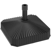 Outsunny Square Patio Umbrella Base Holder, Heavy Duty Outdoor Umbrella Stand Base, Filled Up to 42lbs with Stand or 33lbs with Water for Garden, Poolside, Black(m-1)