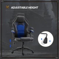 Vinsetto PU Leather Gaming Chair High Back Office Chair with Adjustable Height, Computer Gamer Chair, Blue(m-4)