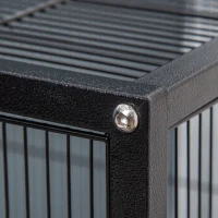 PawHut Bird Cage Conure Parrot Budgie Cage with Bird Perch & Wheels, Black(m-10)