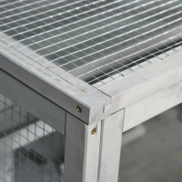 PawHut 3 Tier Wooden Hamster Cage with Wheels for Dwarf Hamster, Light Grey(m-9)