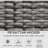 Outsunny 6 Piece Patio Furniture Set Outdoor Wicker Conversation Set All Weather PE Rattan Sectional Sofa Set with Ottoman, Cushions and Tempered Glass Table, Mixed Gray and Charcoal(m-4)