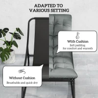 Outsunny Outdoor Patio Rocking Chair Set of 2 with Cushion, Steel Frame Balcony Chair with Mesh Deep Seat for Porch, Garden, Grey(m-5)