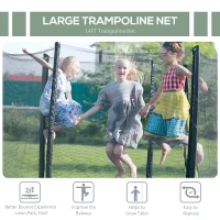 Aosom 14' Round Trampoline Enclosure Safety Net Fence Replacement Trampolining Bounce Part No Poles Included(m-4)