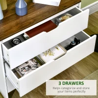 HOMCOM Chest of Drawers, 3 Drawer Dresser with Cut-out Handles, Drawers Unit with Storage for Living Room, White(m-5)