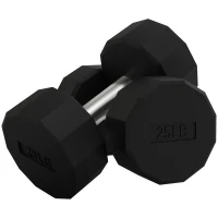 Soozier 2 x 25lbs Dumbbells Set with Non-Slip Grip, Rubber Covered Weights for Men Women Home Gym Workout(m-11)