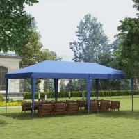Outsunny 10' x 20' Outdoor Gazebo Pop Up Canopy Party Tent with Carrying Bag, Blue(m-2)