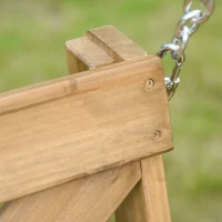 Outsunny 2 Person Porch Swing, Patio Swing, Outdoor Swing Bench with Pine Wood Frame and Hanging Chains for Garden and Yard, 550 lbs Weight Capacity, X Shaped Design, Natural(m-9)