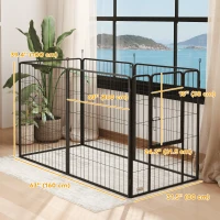 PawHut Heavy Duty Dog Playpen with Door for Large Dogs, 6 Panels, 39"H(m-3)