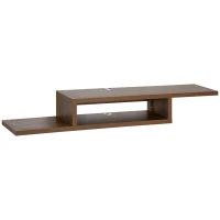 HOMCOM Wall Mounted Media Console, Floating Stand Component Shelf, Entertainment Center Unit, Walnut(m-1)