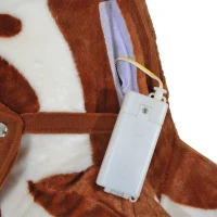 Qaba Kids Rocking Horse Plush Animal on Wooden Rockers with Sounds, Wooden Base, Baby Rocking Chair, Brown and White(m-10)