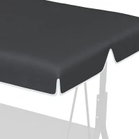 Outsunny 84A-054 Series 2/3 Seater Swing Canopy Replacement, Outdoor Swing Seat Top Cover (Canopy Only), Black(m-8)