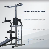 Soozier Multi-function Power Tower with Dip Station, Sit-up Bench, Pullup Bar, Push up Station, Combo Exercise Home Gym Fitness Equipment(m-6)