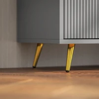 HOMCOM TV Stand with Storage for 55 Inch TV, Modern TV Cabinet with 2 Open Shelves and 2 Cabinets for Living Room, Grey(m-9)