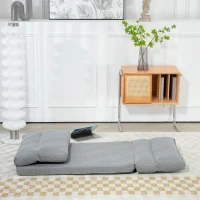 HOMCOM Floor Chair for Adults Floor Sofa Bed with 6-Position Adjustable Backrest Pillow for Reading Gaming Meditating Gray(m-7)