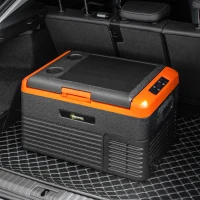 Outsunny 32 Quart Car Fridge, Portable Freezer, Electric Cooler Box with 12/24V DC and 100-240V AC for Camping, Driving, Picnic(m-10)