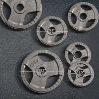 Soozier 6 PCS Weight Plates Grip Plate Sets for Strength and Weightlifting Training, Barbell Weight Set for Home, 77 Lbs Total(m-3)
