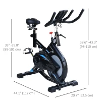 Soozier Stationary Exercise Bike Indoor Cardio Workout Cycling Bicycle w/ Heart Pulse Sensor & LCD Monitor 28.6lb Flywheel Adjustable Resistance(m-3)