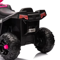 Qaba 12V Kids ATV with Spring Suspension, Forward & Reverse, LED Lights, Music, MP3, Pink(m-9)