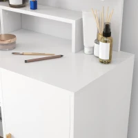 HOMCOM Illuminated Dressing Table Set, LED Vanity Table Set with Stool, LED Mirror, Drawer and Cabinet Shelves for Bedroom(m-9)