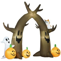 HOMCOM 10FT Gaint Halloween Inflatables Outdoor Decorations Dead Tree Archway with Ghost, Pumpkin, Blow Up Yard Decor with LED Lights  for Garden, Lawn, Party, Holiday(m-11)