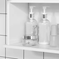 kleankin Modern Wall Mount Bathroom Cabinet, Storage Organizer with 2 Door Cabinet and Shelf, White(m-10)