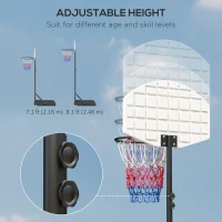Soozier Outdoor Basketball Hoop, 6-7FT Adjustable Basketball Goal with 28.3" Backboard, Wheels and Fillable Base(m-5)