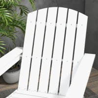 Outsunny Adirondack Chair Patio Muskoka Chair, Outdoor Poplar Wood Fire Pit Chair, Pre-Assembled Backrest Chaise Adirondack with High-back, Large Seat, for Deck, Garden, White(m-7)