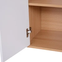 HOMCOM 35.5" Shoe Cabinet, 3-Tier Free Standing Shoe Storage Cabinet with Adjustable Shelves and 5 Open Cubes for Entryway, Hallway, Living Room, Natural(m-9)