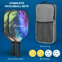 Soozier Pickleball Paddles, Pickle Balls Racket Set of 2 with 4 Balls and Carry Bag(m-6)