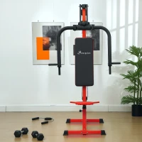 Soozier Chest Fly and Chest Press Machine for Back, Pectoral, Rear Deltoid and Shoulder Training, Red(m-8)