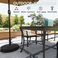 Outsunny Patio Umbrella Base Holder, Heavy Duty Outdoor Umbrella Stand Base, Filled Up to 66lbs with Stand or 55lbs with Water for Garden, Poolside, Black(m-6)