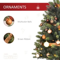 HOMCOM 3' Tall Lit Full Fir Artificial Christmas Tree with Realistic Branches, 60 LED and 227 Tips, Green(m-7)