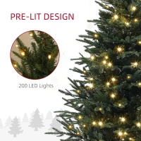 HOMCOM 5ft Prelit Artificial Christmas Tree with 542 Tips, Warm White LED Lights, Steel Base, Hinged Xmas Tree, Auto Open(m-5)