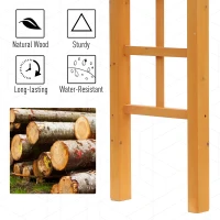 Outsunny 85" Wooden Garden Arbor for Wedding and Ceremony, Outdoor Garden Arch Trellis for Climbing Vines, Fir Wood, Orange(m-5)