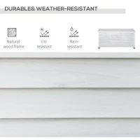 Outsunny 75 Gallon Wooden Storage Box patio Deck Box Bench, Garden Backyard Outdoor Storage Container with Aerating Gap & Weather-Fighting Finish, White(m-7)