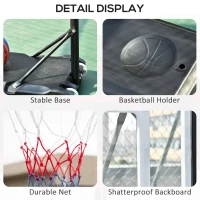 Soozier Portable Basketball Hoop System Stand with 33in Backboard, Height Adjustable 5FT-7FT Basketball Goal for Indoor Outdoor Use(m-7)