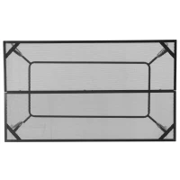 Outsunny 59" Outdoor Dining Table, Metal Frame Rectangular Patio Table for 6 with Mesh Tabletop for Garden, Backyard and Lawn, Black(m-9)