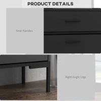 HOMCOM Modern Shoe Cabinet Storage 12 Pair Shoe Organizer with 2 Flip Doors Drawer and Adjustable Shelf Black(m-7)