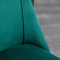 HOMCOM Upholstered Dining Chairs Set of 4, Velvet Accent Chair with Back and Wood-grain Steel Leg for Kitchen, Green(m-9)