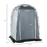 Outsunny 60" x 60" x 82" Shower Tent Extra Wide Changing Room Privacy Portable Camping Shelters with Windows & Floor Mat, Black & White(m-3)