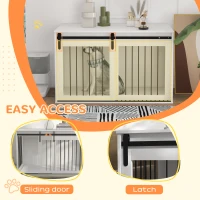 PawHut 46.5" Dog Crate Furniture, Dog Crate End Side Table for Extra Large Dogs, White(m-6)