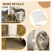 PawHut Cat Tree with Litter Box Enclosure,  2-in-1 Cat Tower Litter Box Furniture Indoor, Cat Condo with Hammock, Scratching Posts Pad, Rustic Brown(m-5)