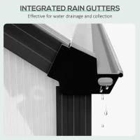 Outsunny 20' x 8' Aluminum Greenhouse Polycarbonate Walk-in Garden Greenhouse Kit with Adjustable Roof Vent, Rain Gutter and Sliding Door for Winter, Clear(m-7)