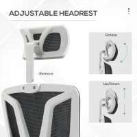 Vinsetto High Back Home Office Chair, Fabric Computer Desk Chair with Adjustable Headrest, Lumbar Support, Armrest, Foot Rest, Reclining Back, Black(m-7)