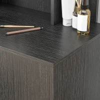 HOMCOM Illuminated Dressing Table Set, LED Vanity Table Set with Stool, LED Mirror, Drawer and Cabinet Shelves for Bedroom(m-9)