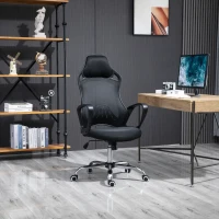 Vinsetto High Back Office Chair Mesh Desk Chair with Adjustable Backrest, Swivel Task Chair with Ergonomic Design Conference Office, Black(m-1)